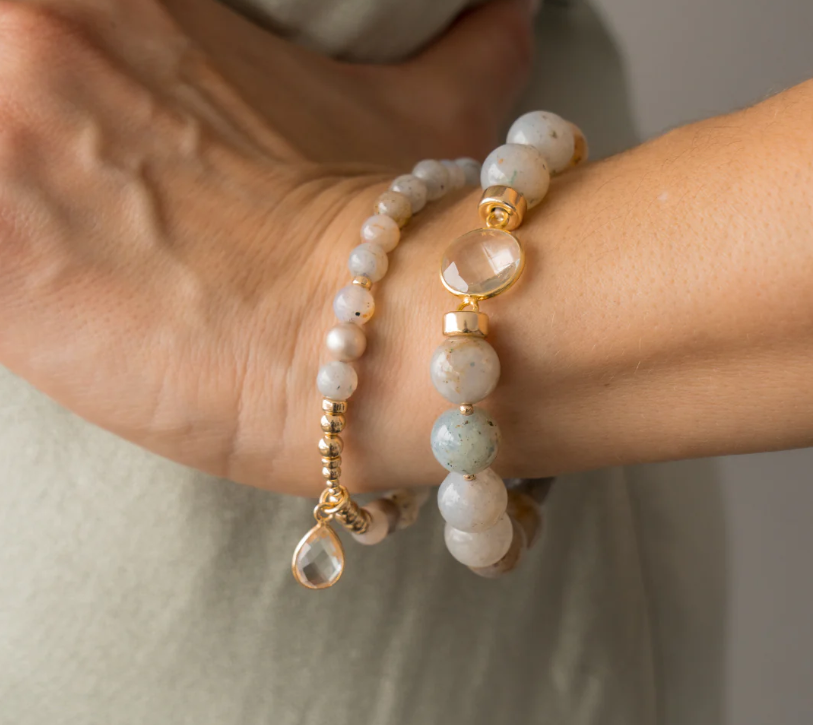 Be Blue Be Inspired Gold Stretch Bracelet