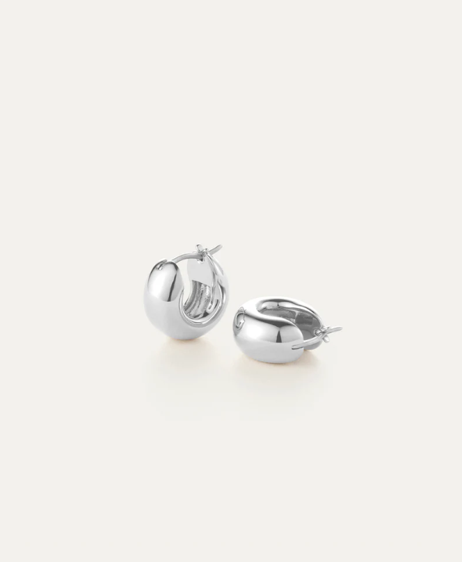 Jenny Bitd Silver Mini Tome Hoop Earrings