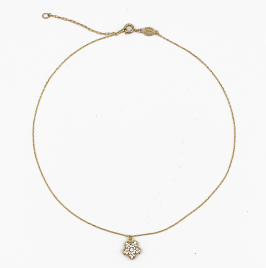 La Vie Parisienne Pave Flower Necklace