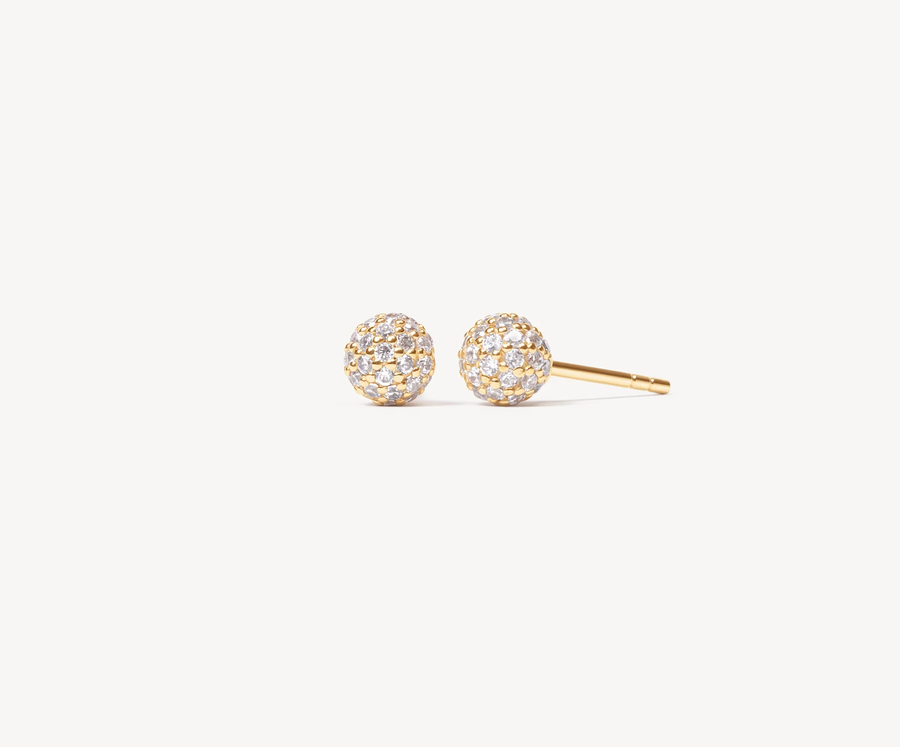 Hillberg And Berk Mini Gold Pave Studs
