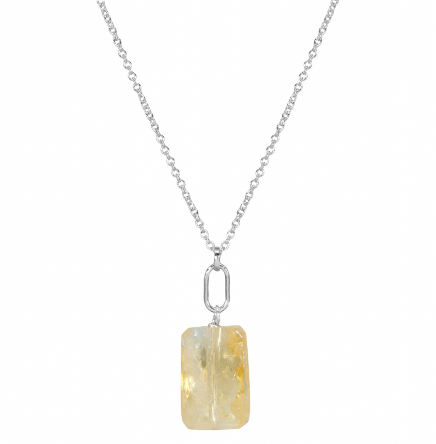 Dogeared Silver November Birthstone Citrine Necklace