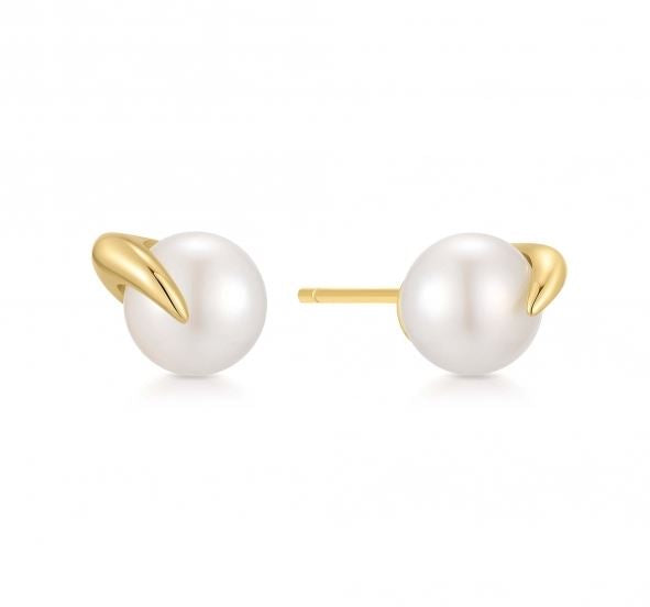 Ania Haie Gold Pearl Claw Stud Earrings