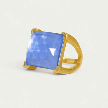 Dean Davidson Iridescent Blue Plaza Ring Size 8