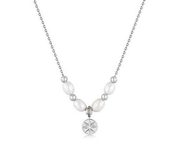 Ania Haie Silver Pearl Star Necklace