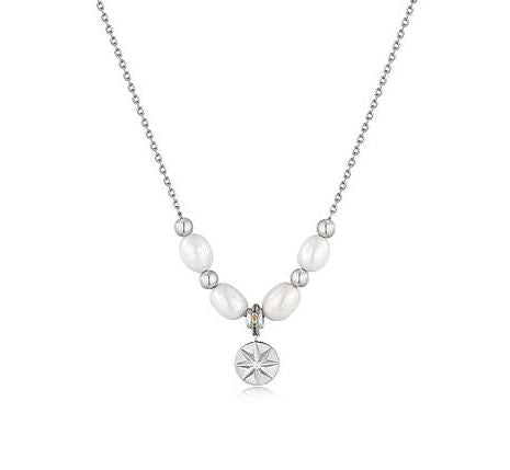 Ania Haie Silver Pearl Star Necklace