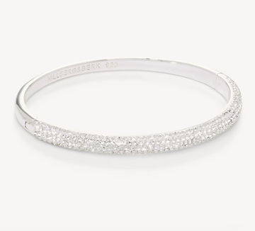 Hillberg And Berk Silver Sparkle Hinged Bangle Size Large