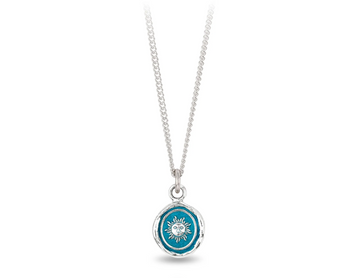 Pyrrha Capri Blue Silver Joyful Appreciation Necklace