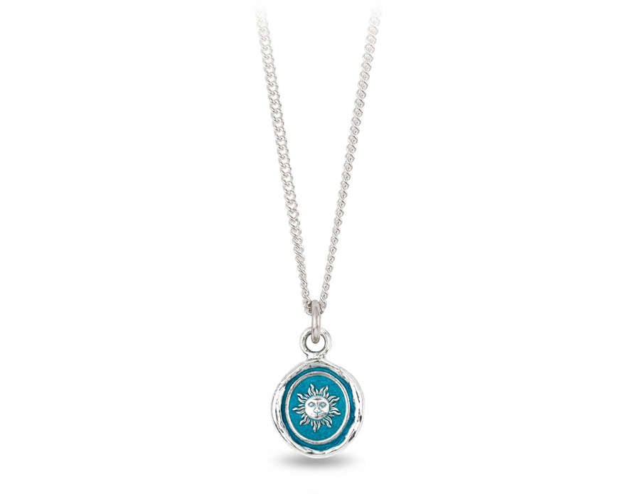 Pyrrha Capri Blue Silver Joyful Appreciation Necklace