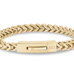 A.R.Z Steel 6mm Gold Franco Link Bracelet 8 Inches