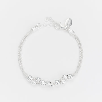 Marseille Sterling Silver Ball & Chain Woven Cener Bracelet