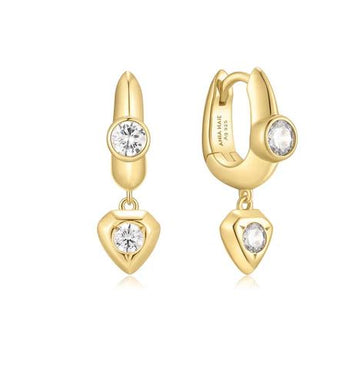 Ania Haie Gold U-Shaped Shield Drop Huggies