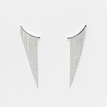 Marseille Sterling Silver Taper Chain Drape Earrings