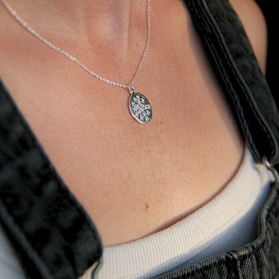 Heart And Lotus Silver Stelliferous Necklace