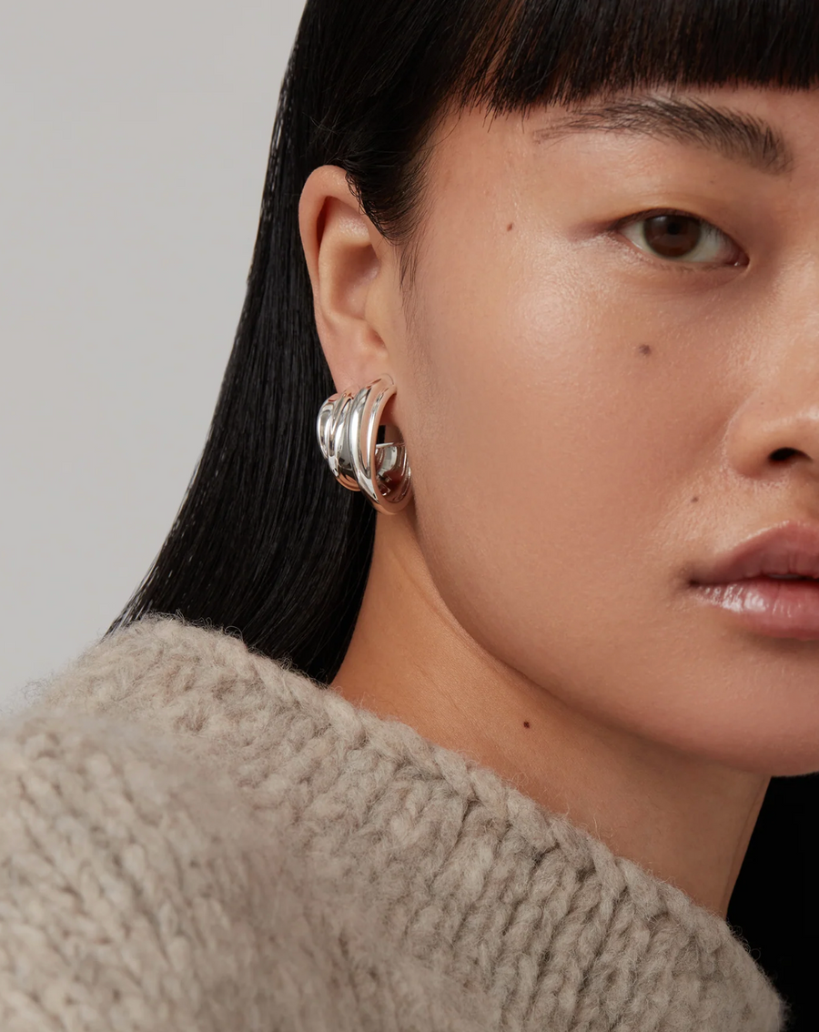 Jenny Bird Silver Leona Hoop Earrings