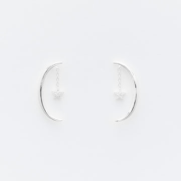 Marseille Sterling Silver Crescent & Star Earrings