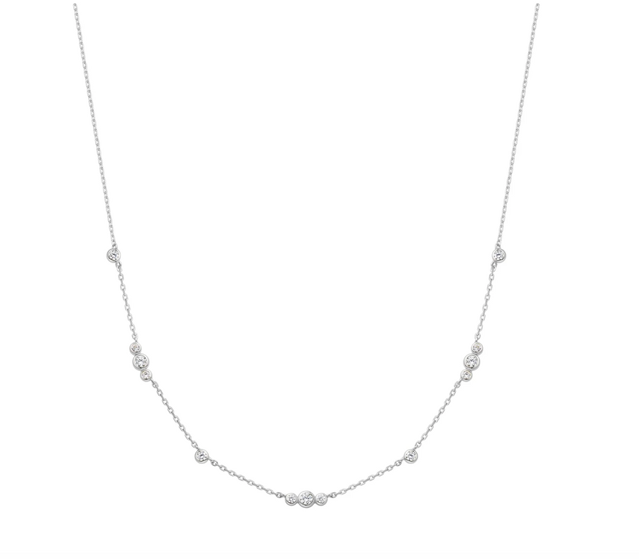 Ania Haie Silver Sparkle Bezel Station Necklace