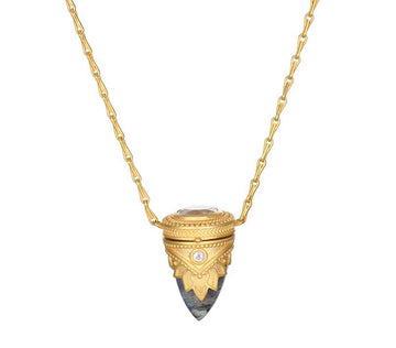 Satya Guiding Spirit Labradorite Locket Necklace
