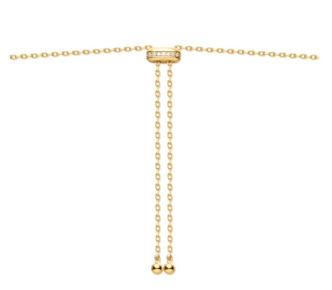 Ania Haie Gold Bezel Station Slider Necklace