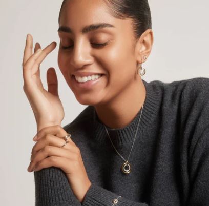 Ti Sento Two Tone CZ Concentric Circles Necklace