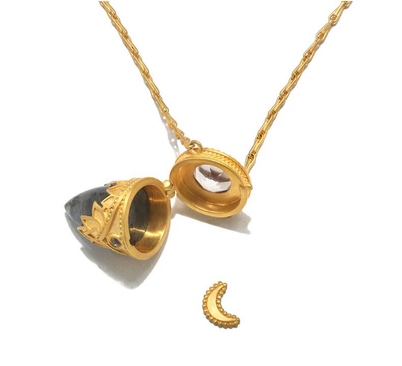 Satya Guiding Spirit Labradorite Locket Necklace