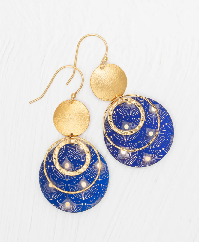 Holly Yashi Midnight Blue Atlas Earrings