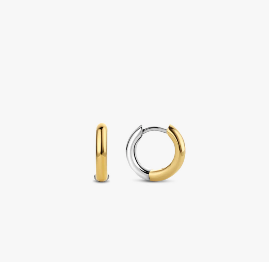 Ti Sento Two Tone Small Reversable Huggies