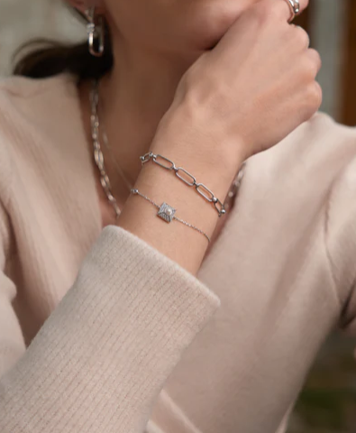 Ania Haie Silver Pave Pearl Bracelet