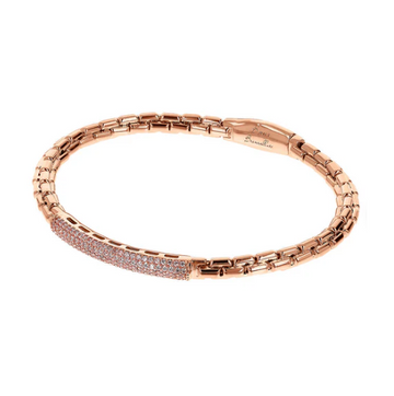 Bronzallure Venetian Mesh CZ Bar Bracelet