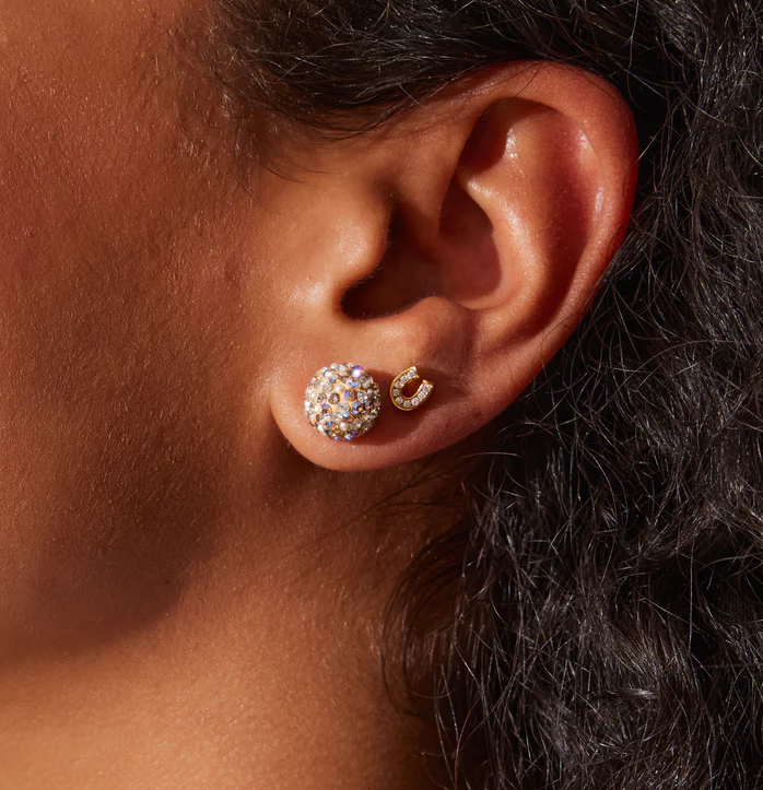 Hillberg And Berk Medium Sea Salt Sparkle Studs