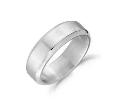 ARZ Steel Beveled Edge 6mm Band Size 9