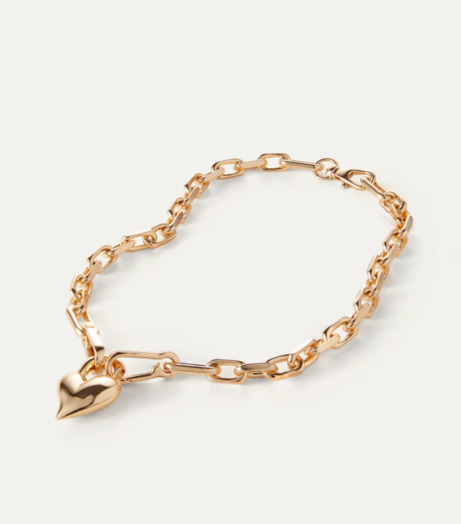 Jenny Bird Gold Padlock Heart Pendant Necklace