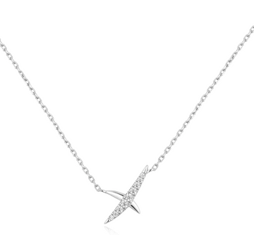 Ania Haie Silver Kiss Pave Necklace