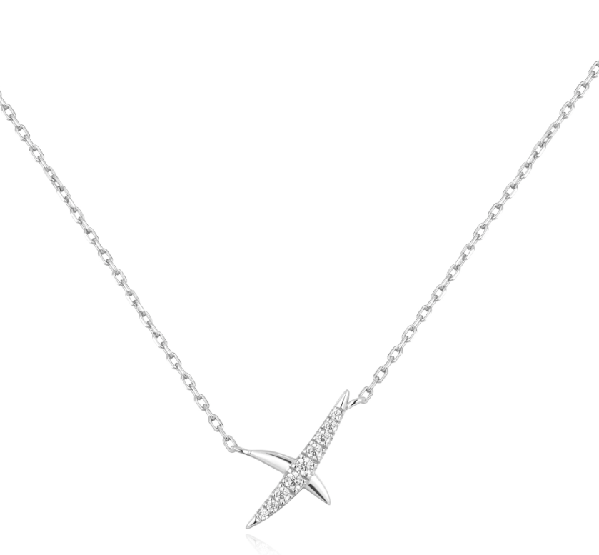 Ania Haie Silver Kiss Pave Necklace