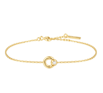 Ania Haie Gold Hoop Freshwater Pearl Bracelet