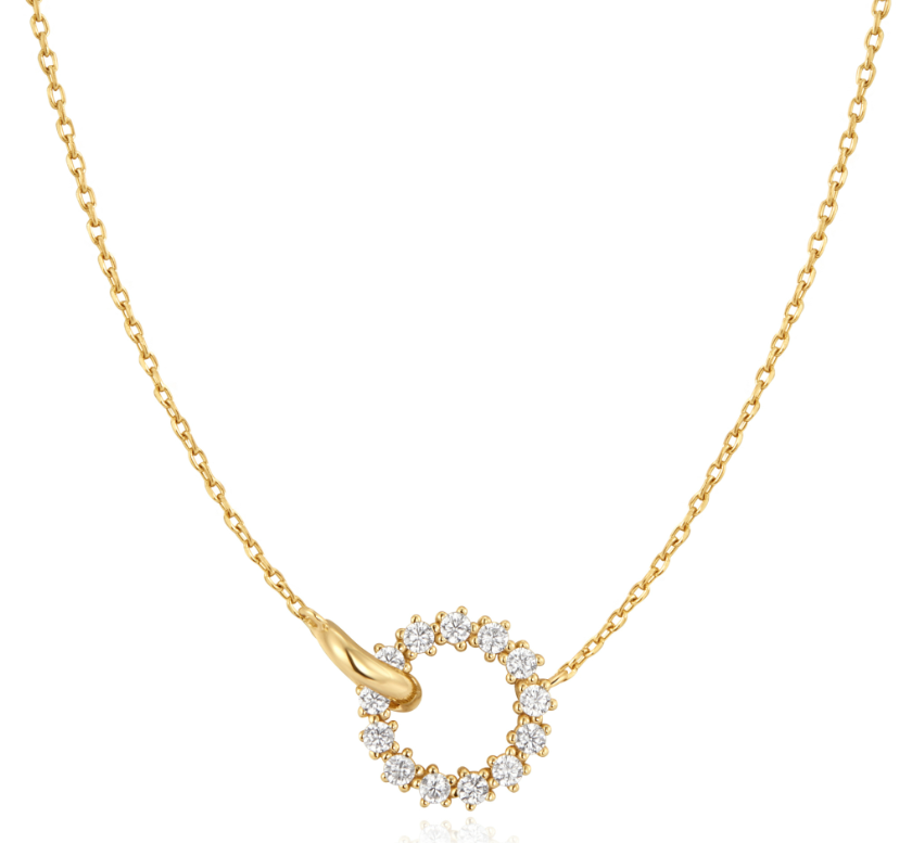 Ania Haie Gold interlinked Circles Pave Necklace