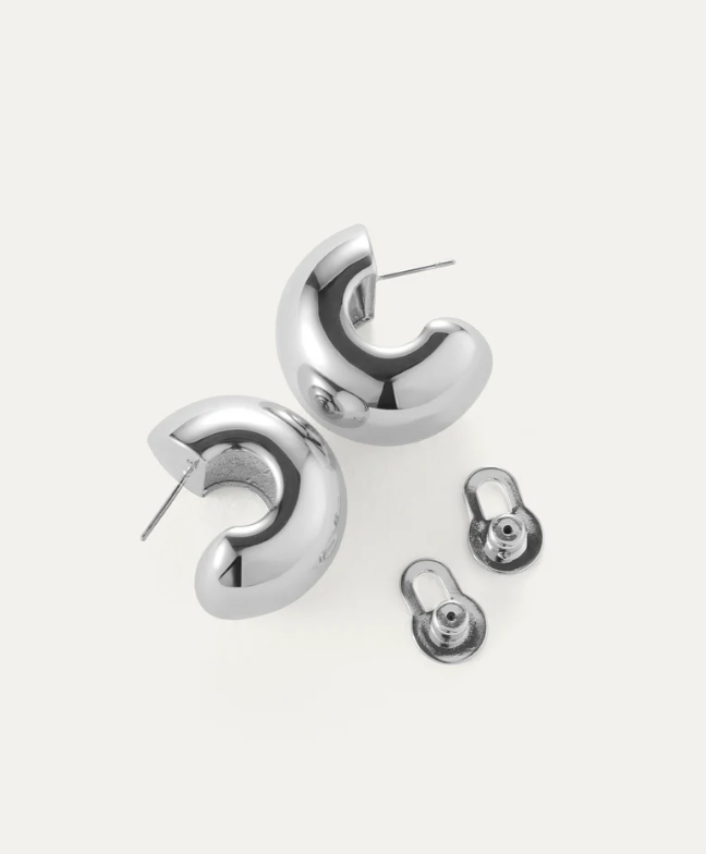 Jenny Bird Silver Gemma Hoops