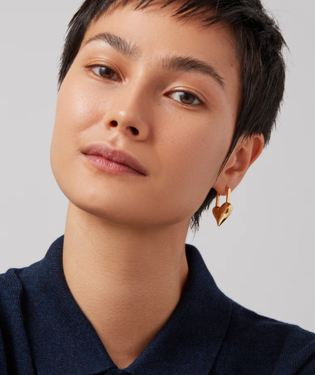 Jenny Bird Gold Padlock Heart Earrings