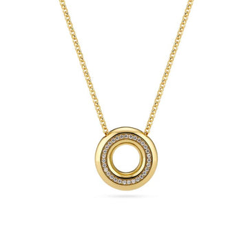 Sif Jakobs Gold Palermo Pave Disc necklace