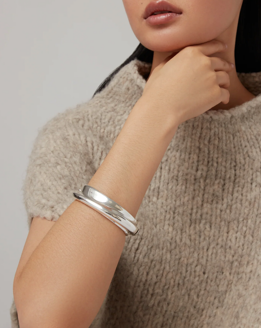 Jenny Bird Silver Lennon Bangle Size Large