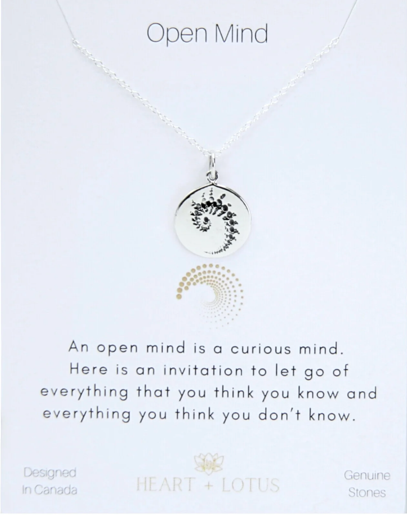 Heart And Lotus Silver Open Mind Necklace