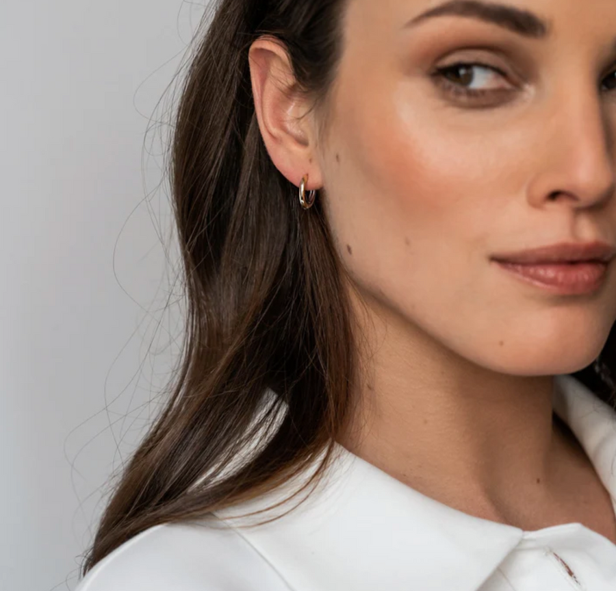 Ti Sento Two Tone Small Reversable Huggies