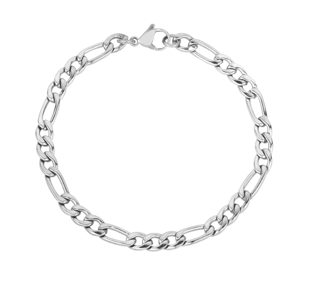 ARZ Steel 5mm Figaro Link Bracelet 9
