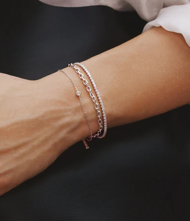 Ania Haie Silver Sparkle Bezel Bracelet