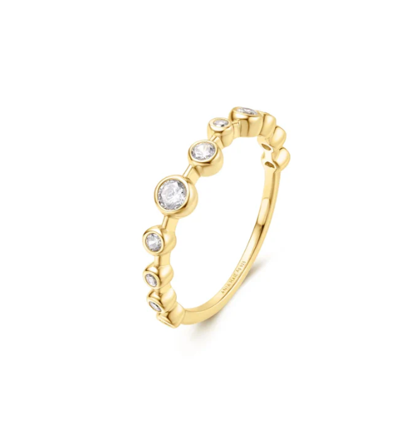 Ania Haie Gold CZ Bezel Zig-Zag Ring Size 6.5