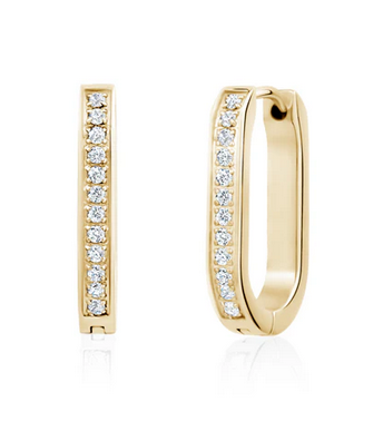 ARZ Gold CZ Oval Huggies