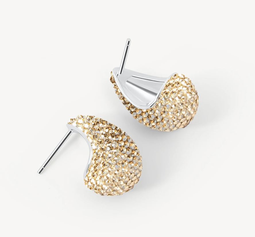 Hillberg and Berk Silver Mini Soft Gold Dream Puff Earrings