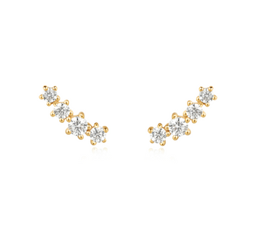 Ania Haie Gold Sparkle Climber Studs