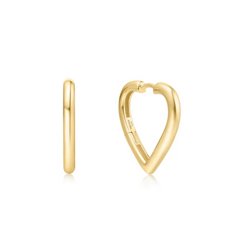 Ania Haie Gold Medium Heart Hoop Earrings