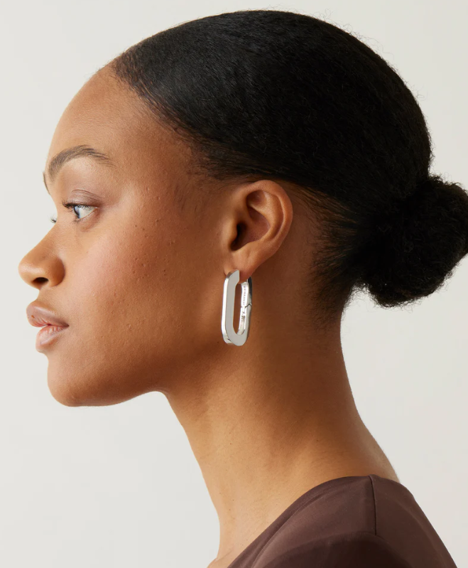 Jenny Bird Silver Mega U-Link Earrings