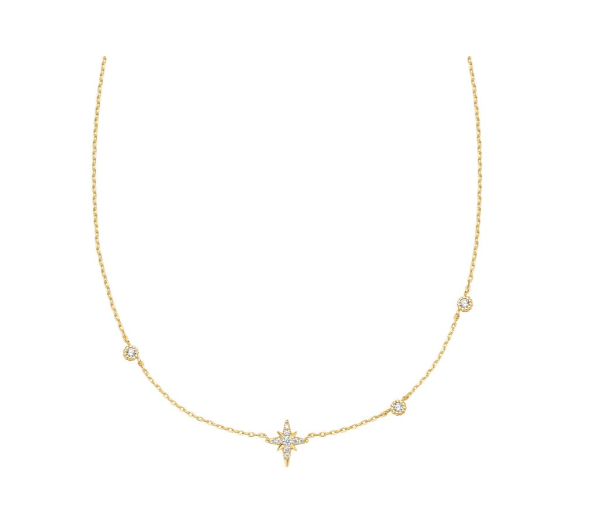 Ania Haie Gold Eight Point Star Station Necklace